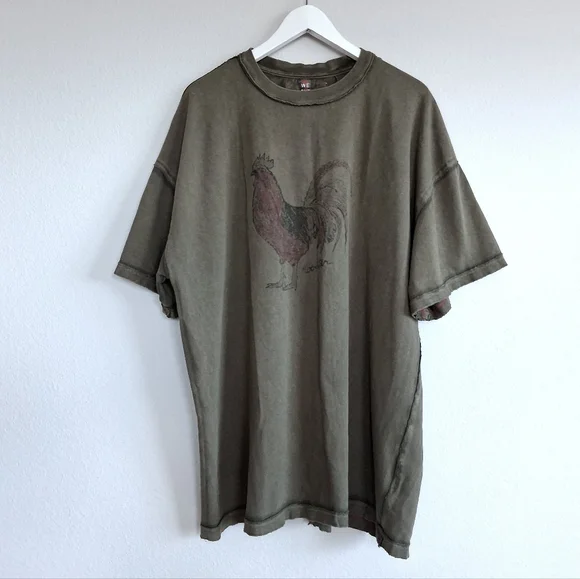 Free People We The Free Farm Friends "Rooster" Oversized Graphic Tee - Picture 15 of 16